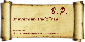 Braverman Peónia névjegykártya